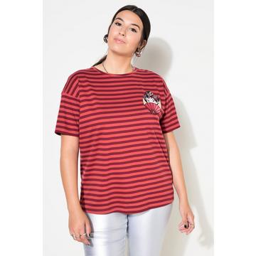 T-shirt dal taglio oversize con righe e applicazione Geisha