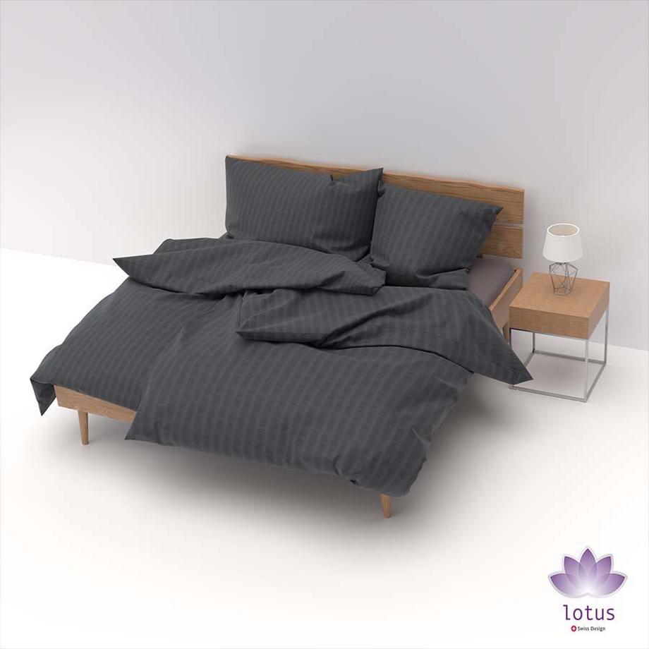 Lotus Bettwaren Lotus Biancheria da letto raso seersucker tinta unita  
