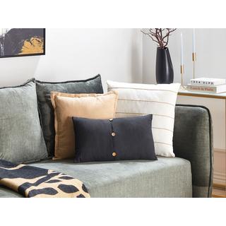 Beliani Lot de 2 coussins décoratifs en Lin Rétro BANORI  