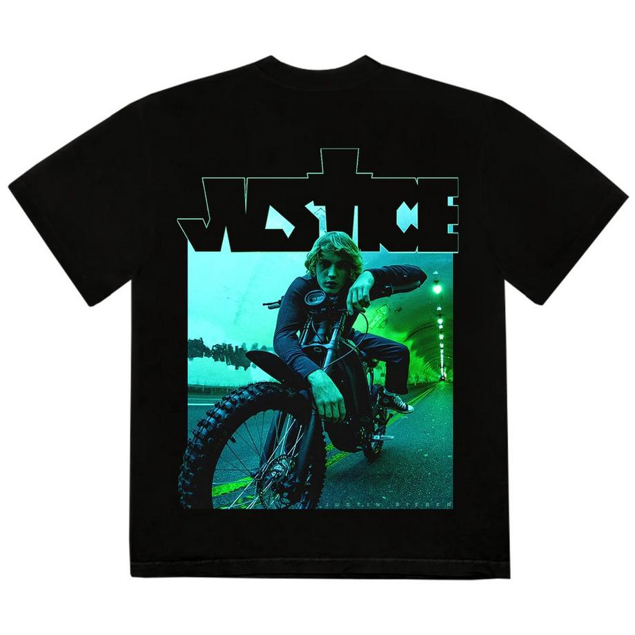 JUSTIN BIEBER Geländemotorrad Grafikdruck Kurzarm T-Shirt  