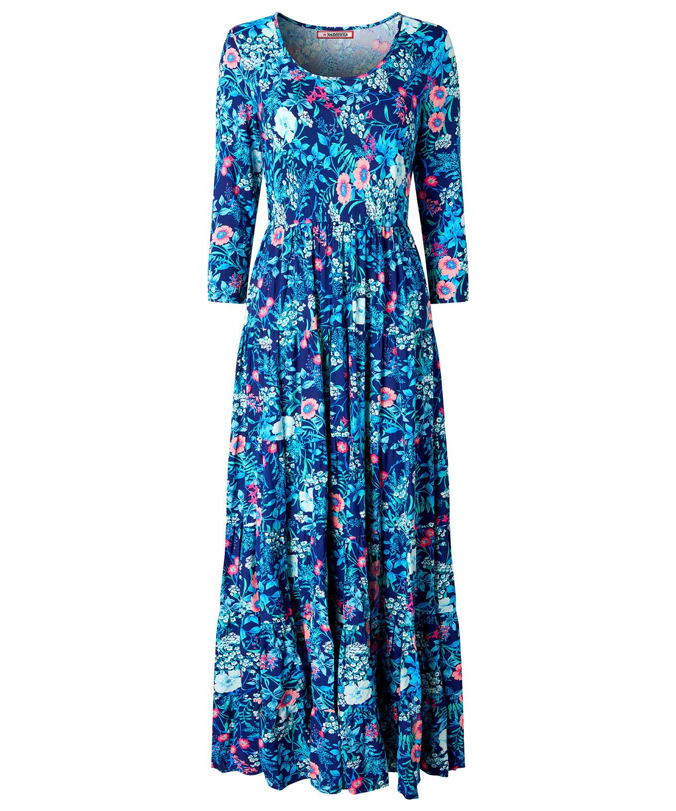 Joe Browns Geknittertes Baumwoll Maxikleid Buntes Blumenmuster  