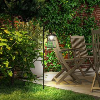 Northio Lanterne de jardin solaire 122 cm, lampe de jardin LED avec couleur de lumière blanc froid, éclairage de chemin avec capteur de lumière, corps de lumière amovible, noir  