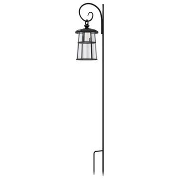 Lanterne de jardin solaire 122 cm, lampe de jardin LED avec couleur de lumière blanc froid, éclairage de chemin avec capteur de lumière, corps de lumière amovible, noir