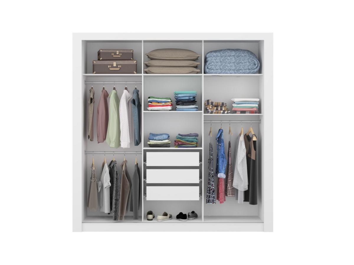 Vente-unique Armoire avec miroir ROXANE 3 portes coulissantes 2  