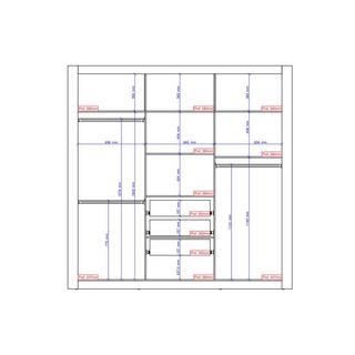 Vente-unique Armoire avec miroir ROXANE 3 portes coulissantes 2  