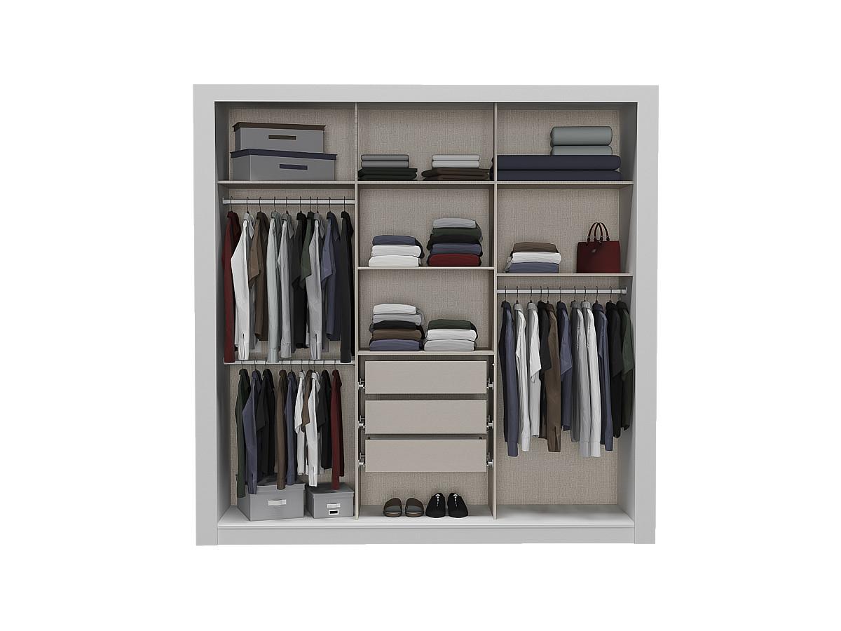 Vente-unique Armoire avec miroir ROXANE 3 portes coulissantes 2  