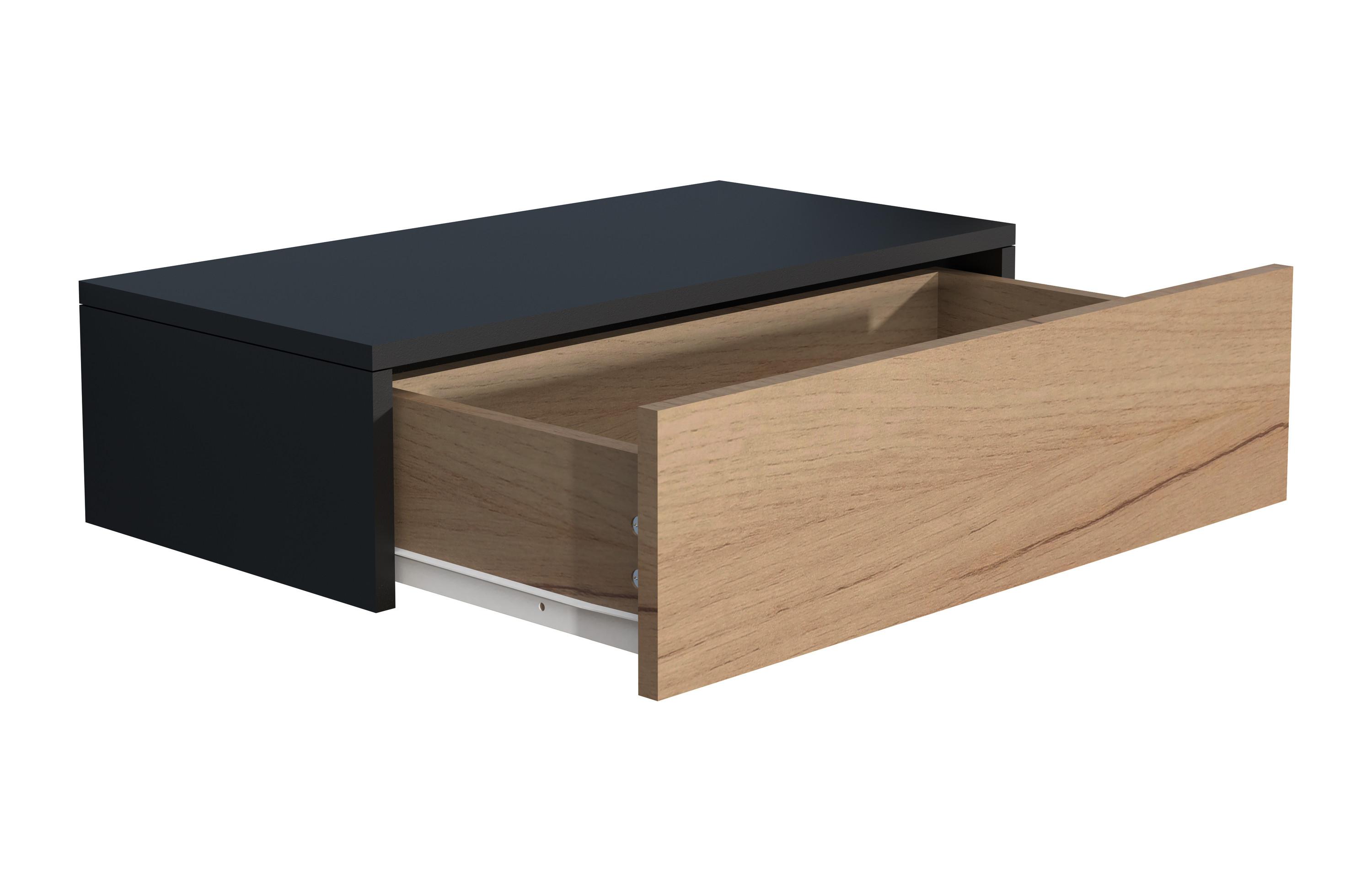 VCM Holz Wandschublade Nachtschrank Wandboard Schublade Konsole Nachttisch Usal M 60 cm  