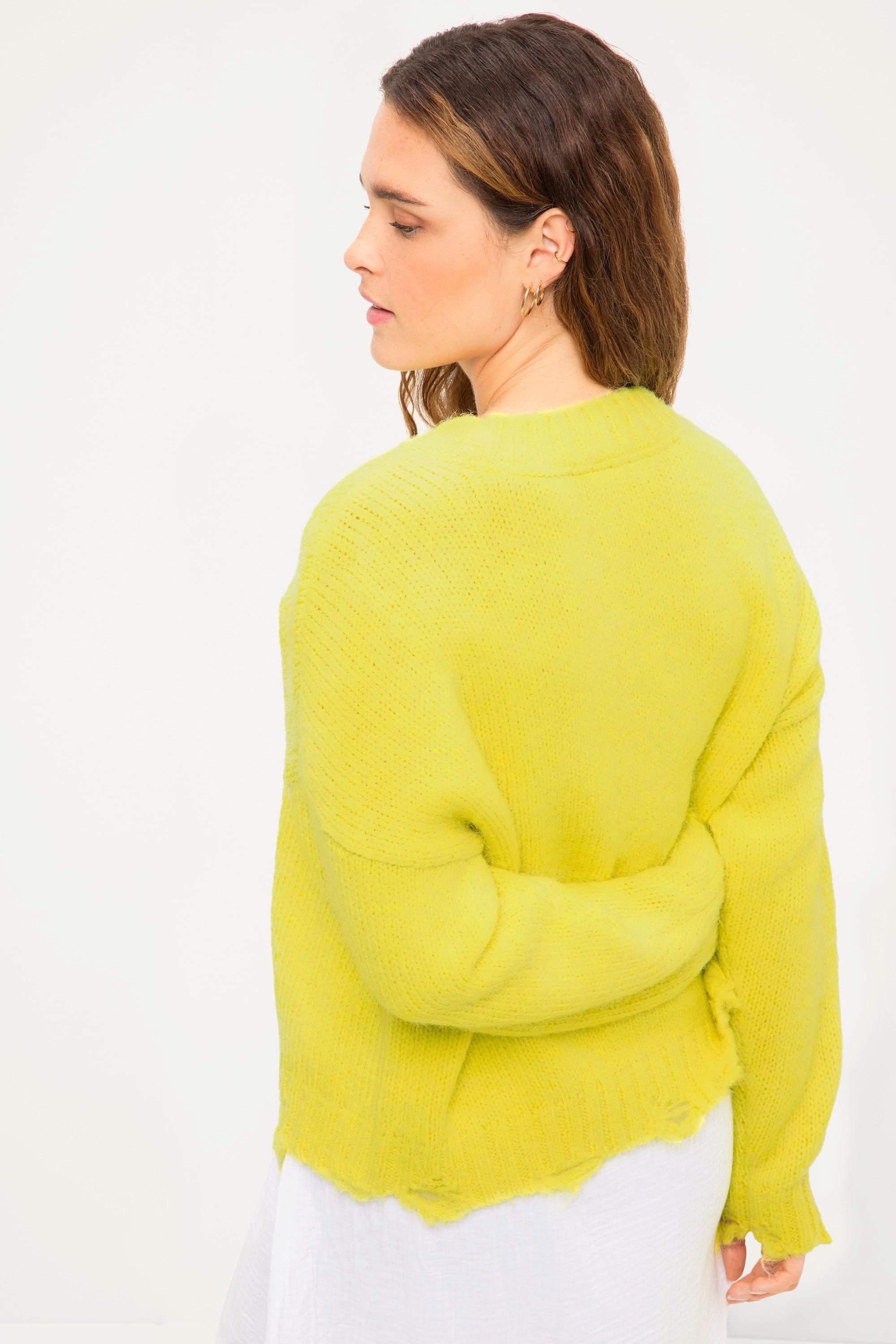 Studio Untold  Maglione di maglia fluo dal taglio oversize con orli sdruciti e maniche lunghe 