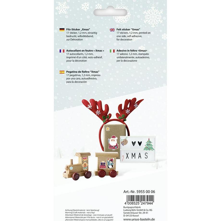 Ursus Filz Sticker Xmas Blatt  