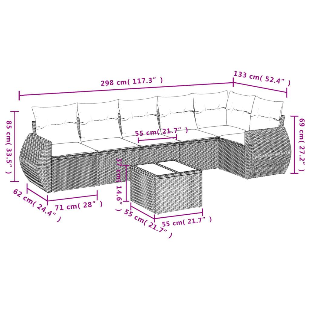 VidaXL Ensemble de canapés de jardin rotin synthétique  