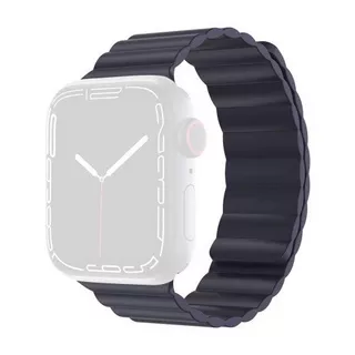 Mutural  Apple Watch 38/40/41mm - Cinturino in silicone con passante magnetico blu scuro 