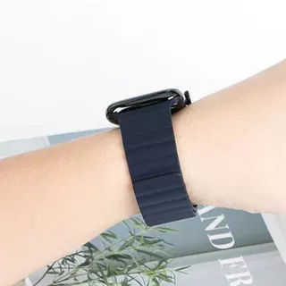 Mutural  Apple Watch 38/40/41mm - Cinturino in silicone con passante magnetico blu scuro 