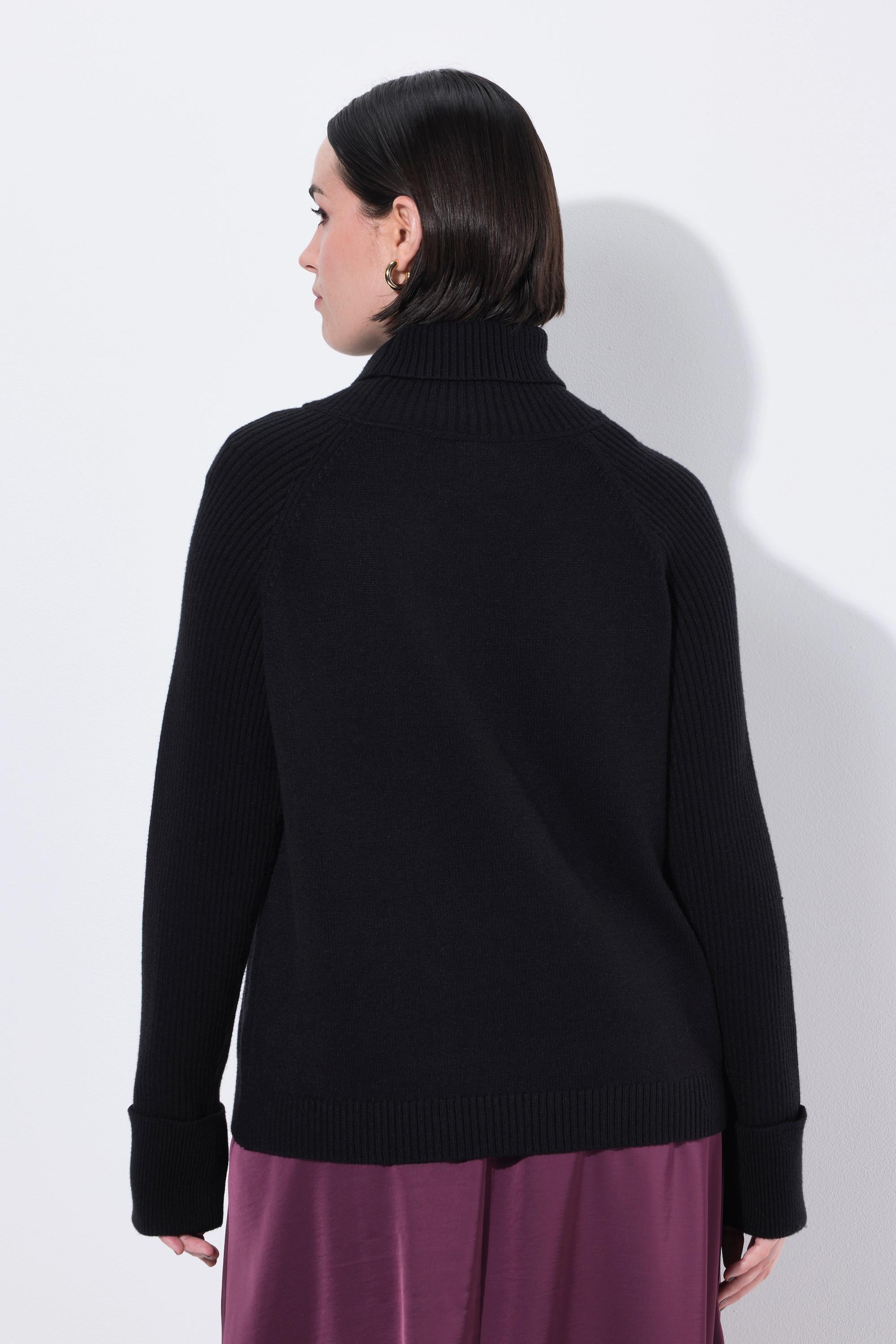 Ulla Popken Maglione Collo Alto Maniche Lunghe Raglan  