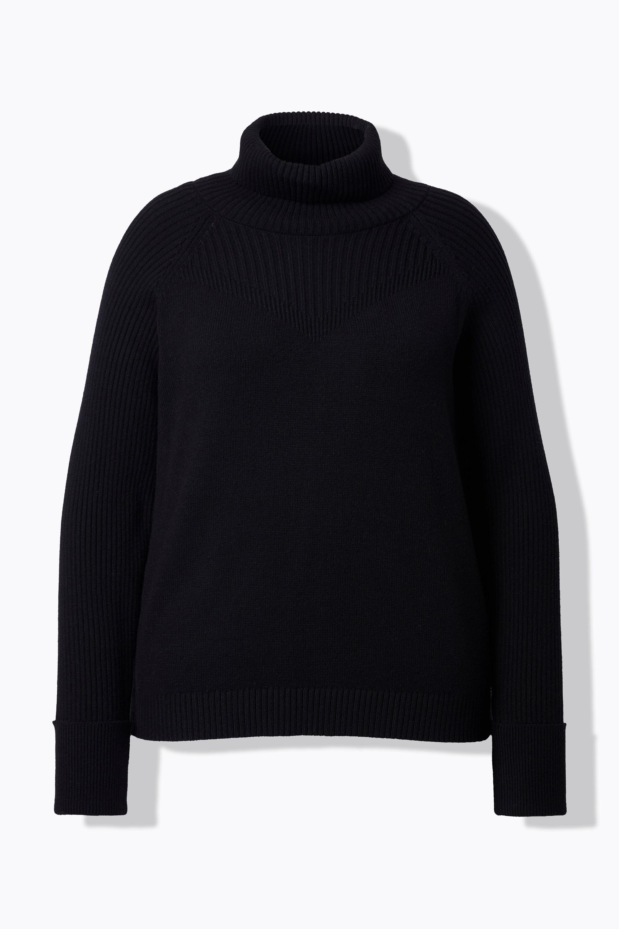 Ulla Popken Maglione Collo Alto Maniche Lunghe Raglan  