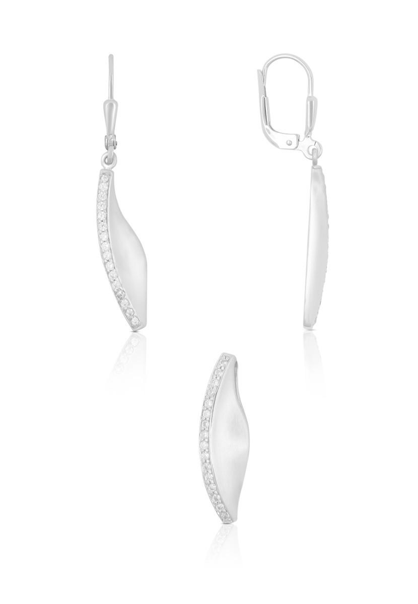 MUAU Schmuck  Schmuckset Silber 925 Zirkonia, 24x7mm 