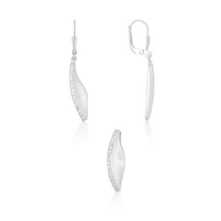 MUAU Schmuck  Schmuckset Silber 925 Zirkonia, 24x7mm 