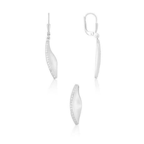 MUAU Schmuck  Schmuckset Silber 925 Zirkonia, 24x7mm 