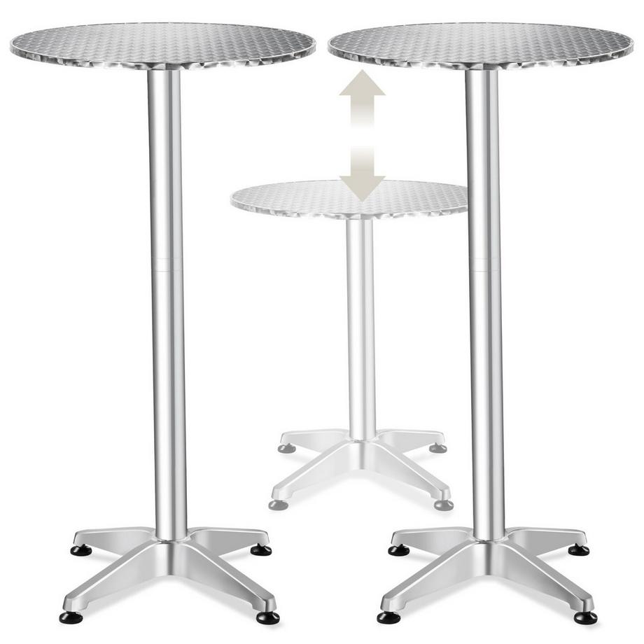Table de bistrot en aluminium Viktor résistantes aux intempéries, pliables