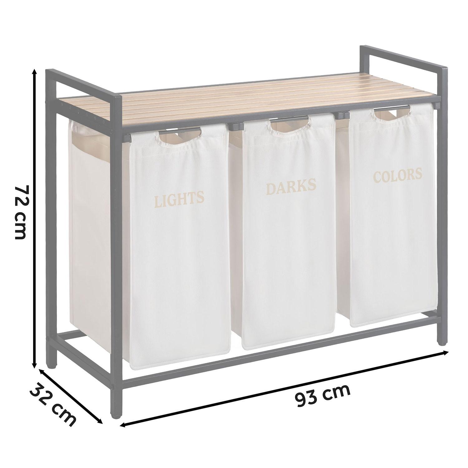 B2X Wäschekorb, 3 Fächer  