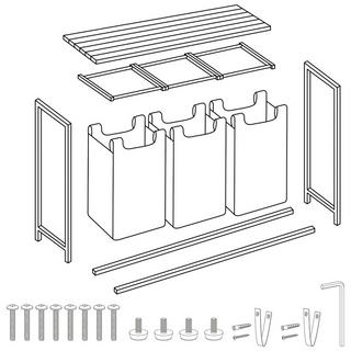 B2X Wäschekorb, 3 Fächer  