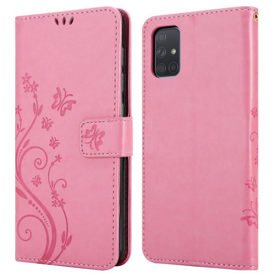 Cadorabo  Hülle für Samsung Galaxy A71 4G Blumen Design Magnetverschluss 