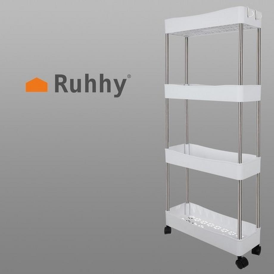 Ruhhy Etagère de salle de bain sur roulettes Ruhhy 24291  