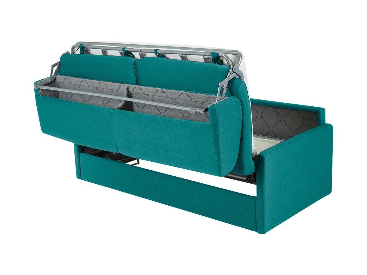 Vente-unique Schlafsofa 4Sitzer Stoff Liegefläche MatratzenTürkis CALIFE  