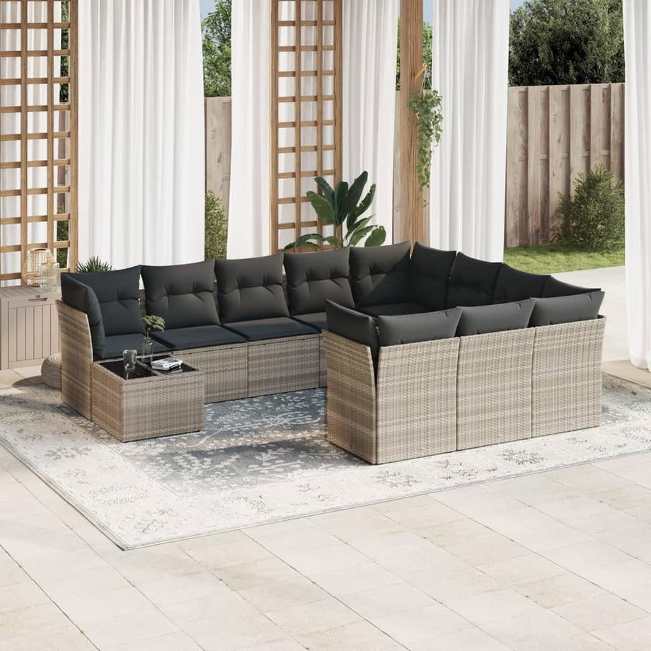 VidaXL Ensemble de canapés de jardin rotin synthétique  
