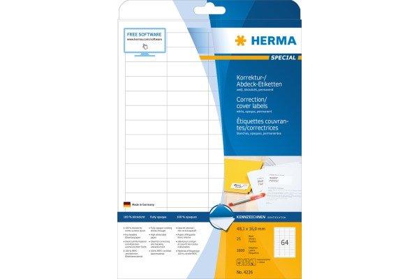 HERMA HERMA Etiketten SPECIAL 48.3x16.9mm 4226 weiss,perm. 1600 St./25 Bl.  