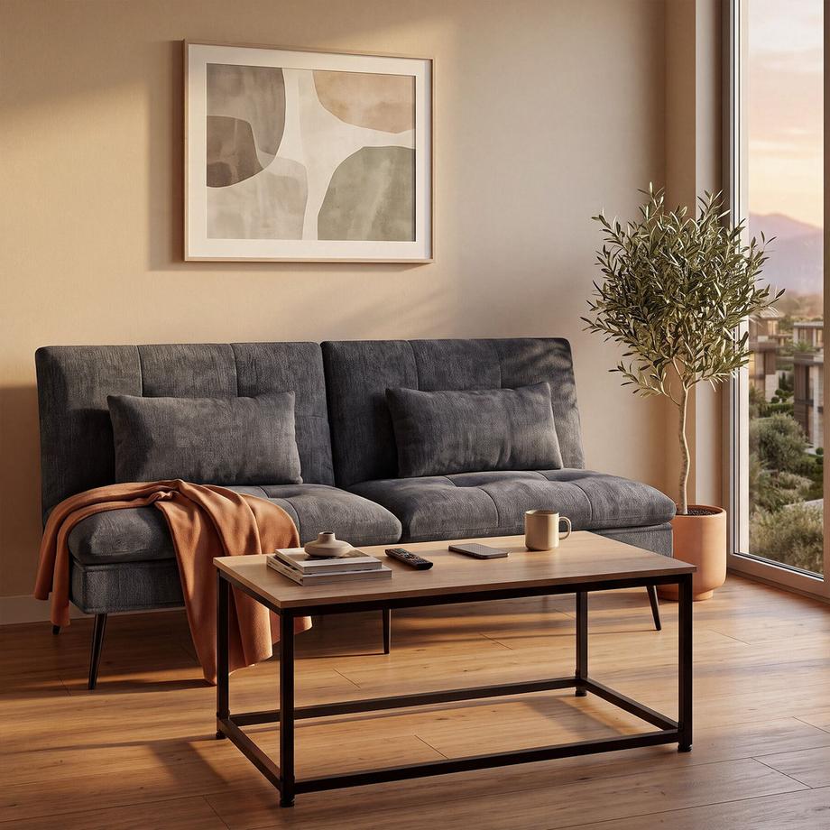 Tectake Canapé-lit Tokio 3 en 1 : utilisable comme canapé, chaise longue ou lit d'appoint  