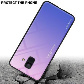 Cadorabo  Housse compatible avec Samsung Galaxy A6 2018 - Coque de protection bicolore en silicone TPU et dos en verre trempé 