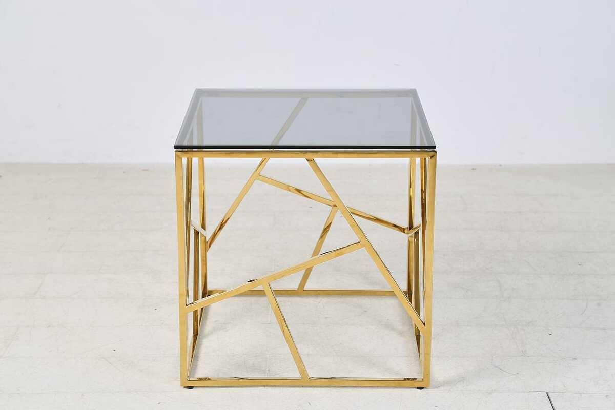 mutoni Beistelltisch Klubstix Metall Glas gold 55  