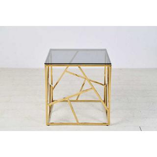 mutoni Beistelltisch Klubstix Metall Glas gold 55  
