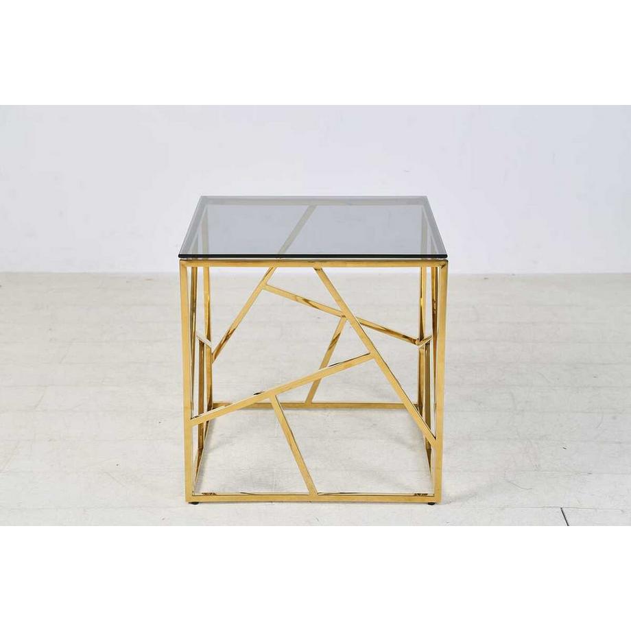 mutoni Beistelltisch Klubstix Metall Glas gold 55  