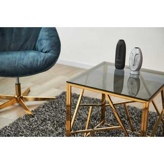 mutoni Beistelltisch Klubstix Metall Glas gold 55  