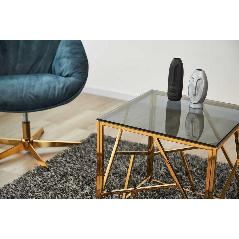 mutoni Beistelltisch Klubstix Metall Glas gold 55  