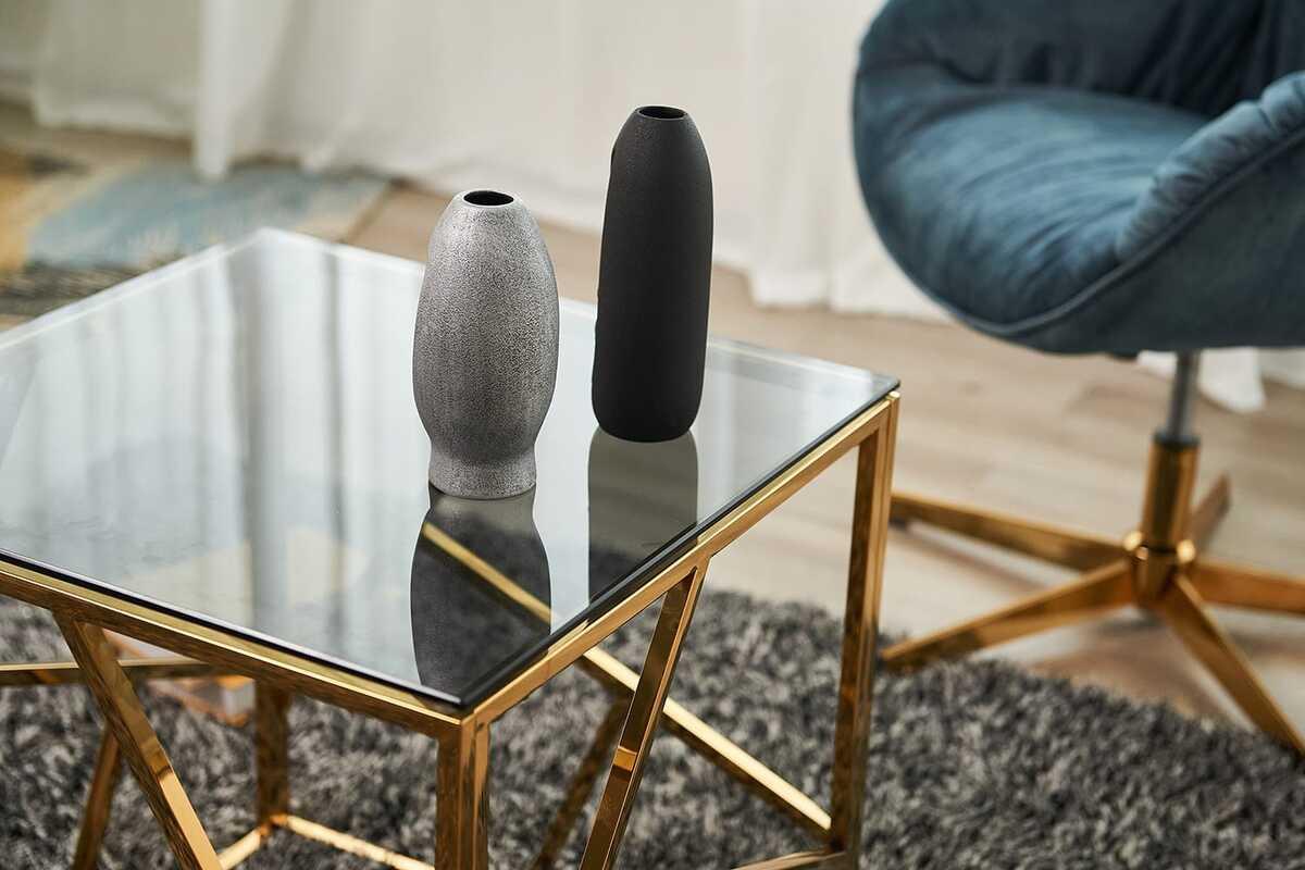 mutoni Beistelltisch Klubstix Metall Glas gold 55  