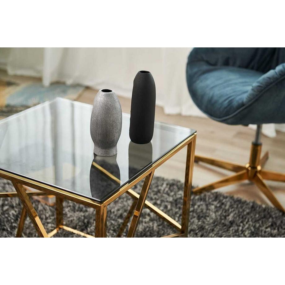 mutoni Beistelltisch Klubstix Metall Glas gold 55  