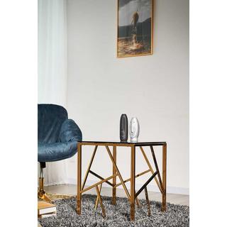 mutoni Beistelltisch Klubstix Metall Glas gold 55  