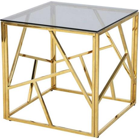 mutoni Beistelltisch Klubstix Metall Glas gold 55  