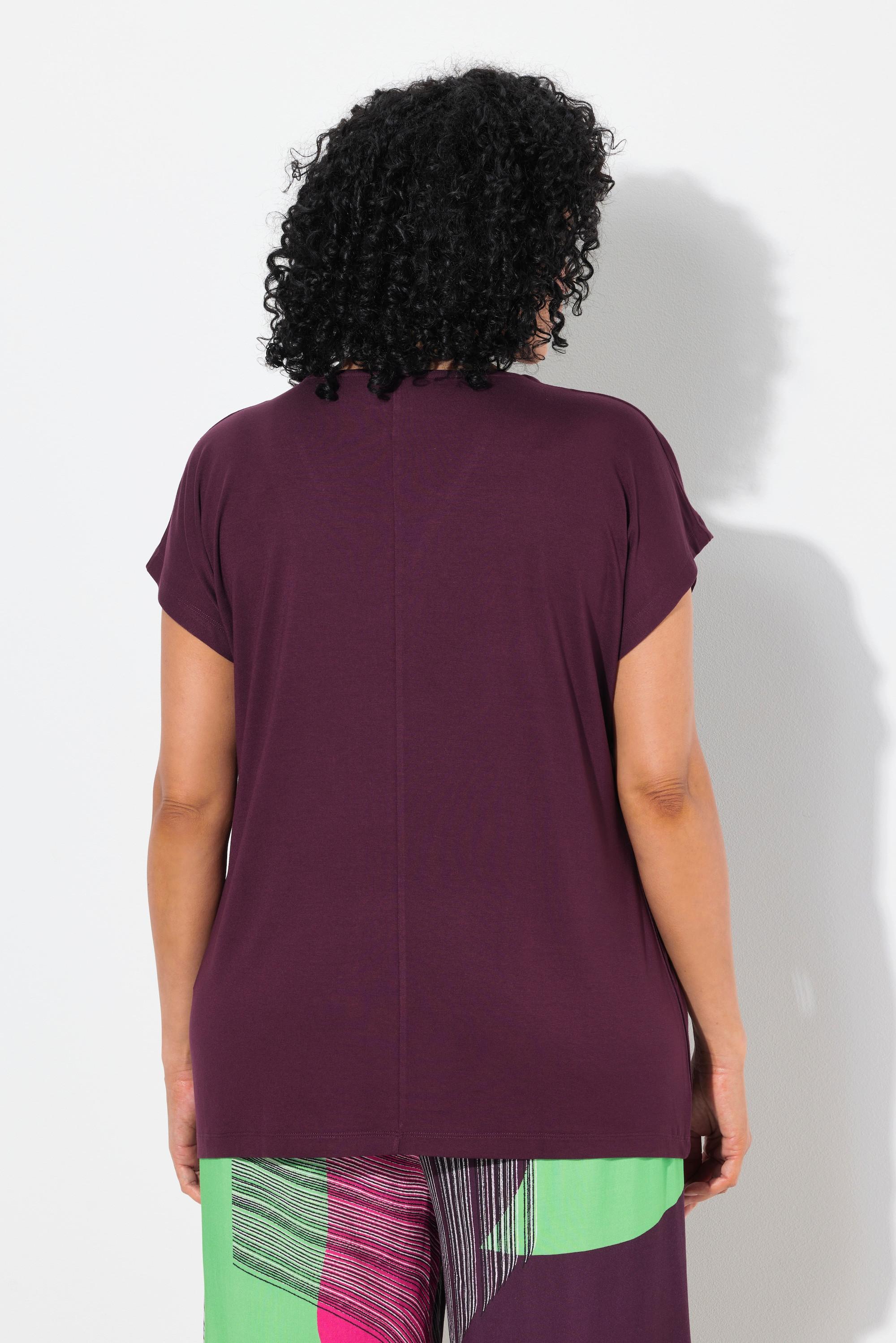 Ulla Popken T-shirt Oversize Imprimé Scintillant Manches Courtes Col V  