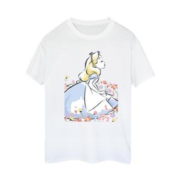 Tshirt ALICE IN WONDERLAND SKETCH FLOWERS