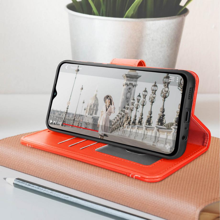 Avizar  Étui Folio Galaxy A14 4G et 5G Rouge 