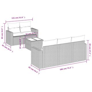 VidaXL Ensemble de canapés de jardin rotin synthétique  