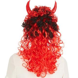 Tectake  Perruque de Diable cheveux longs 