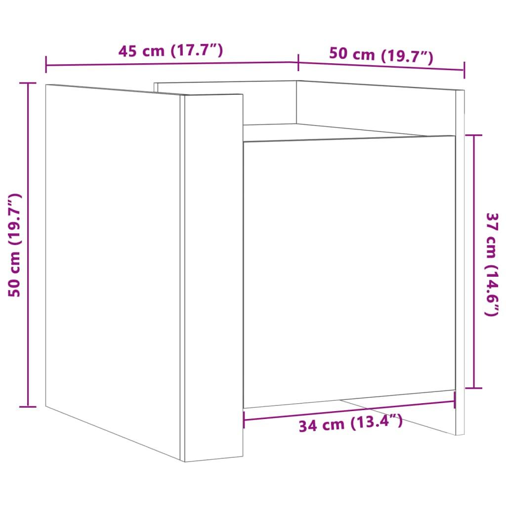 VidaXL Table de chevet bois d'ingénierie  