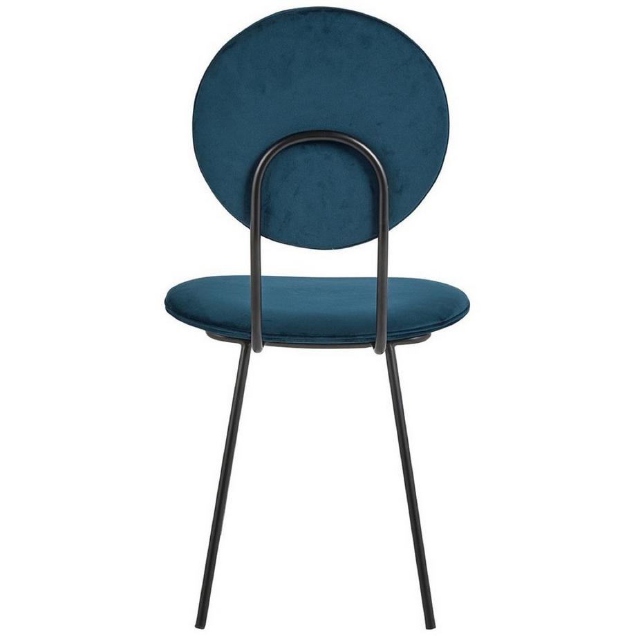 Blanc d'Ivoire Esszimmerstuhl Colette Samt mitternachtsblau  