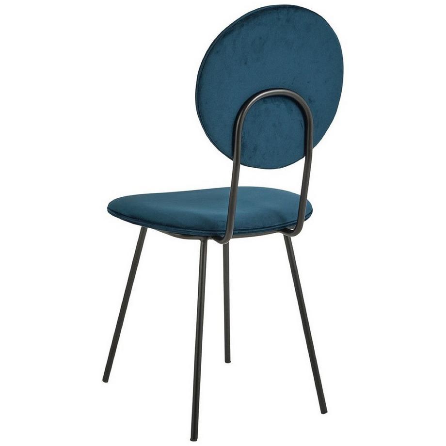 Blanc d'Ivoire Esszimmerstuhl Colette Samt mitternachtsblau  