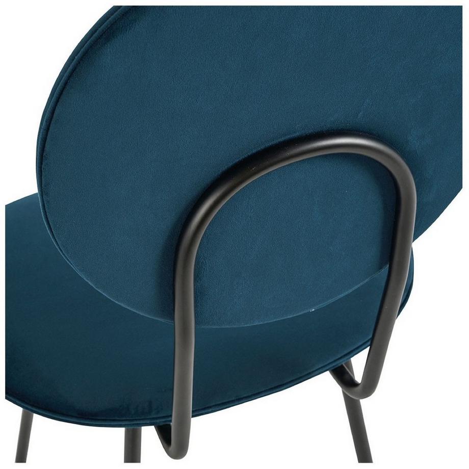 Blanc d'Ivoire Esszimmerstuhl Colette Samt mitternachtsblau  