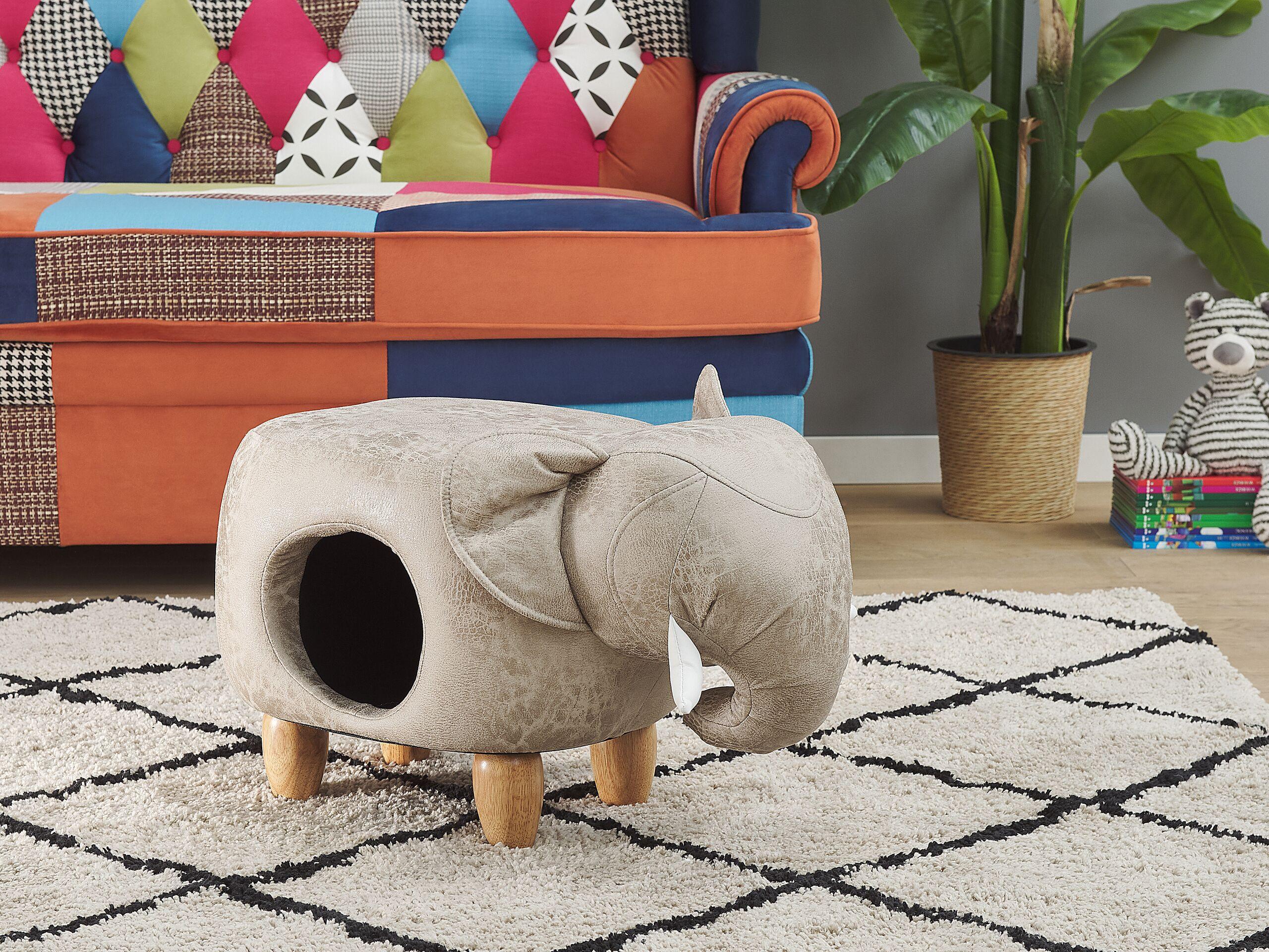 Beliani Hocker aus Kunstleder Modern JUMBO  